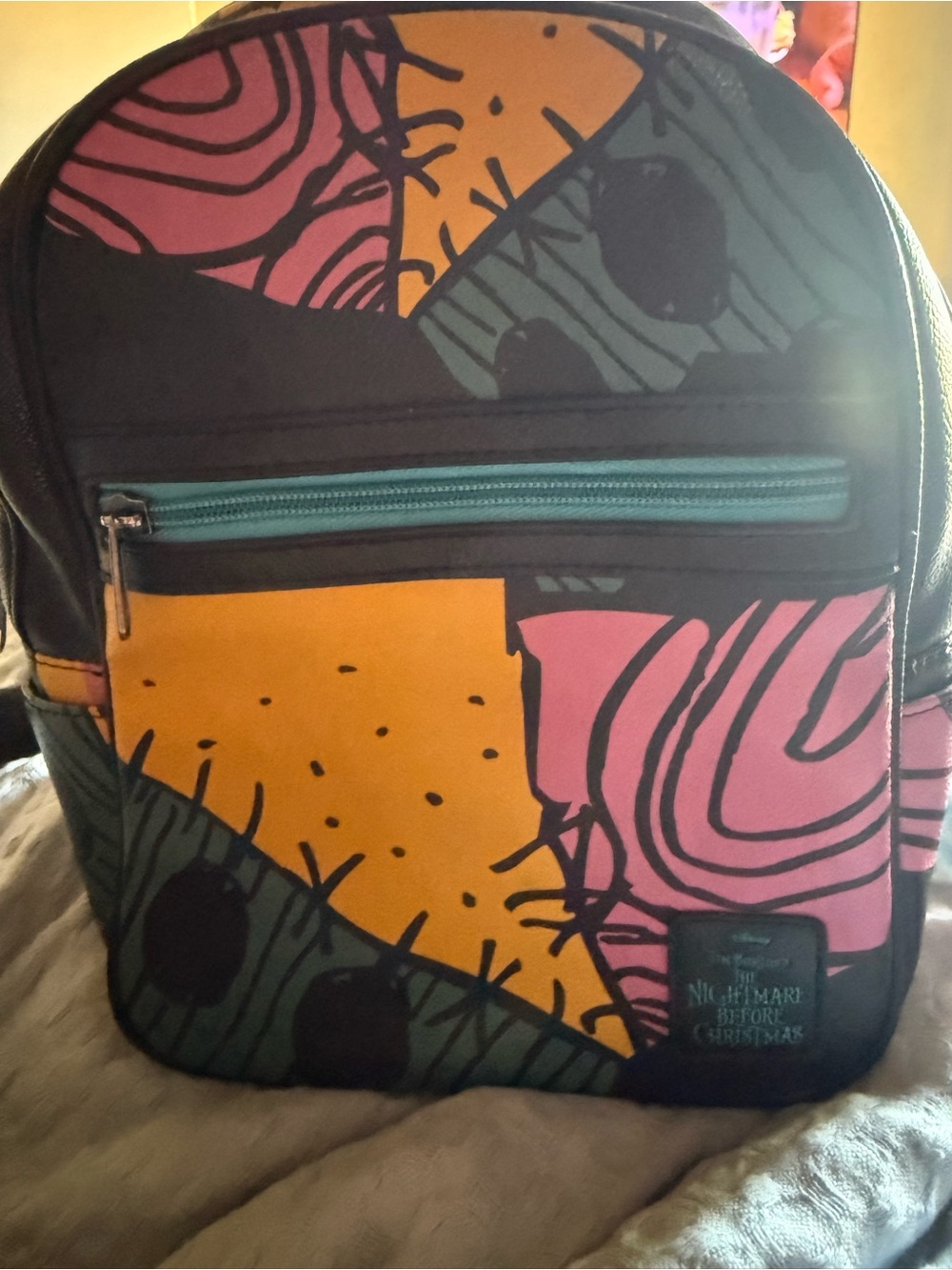 Disney The Nightmare Before Christmas Mini Backpack - Pink Yellow Teal - Picture 4 of 8